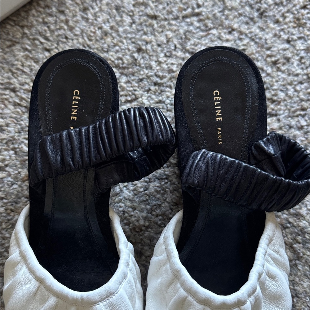Celine Black and White Iconic Slingbacks - Picture 7 of 7